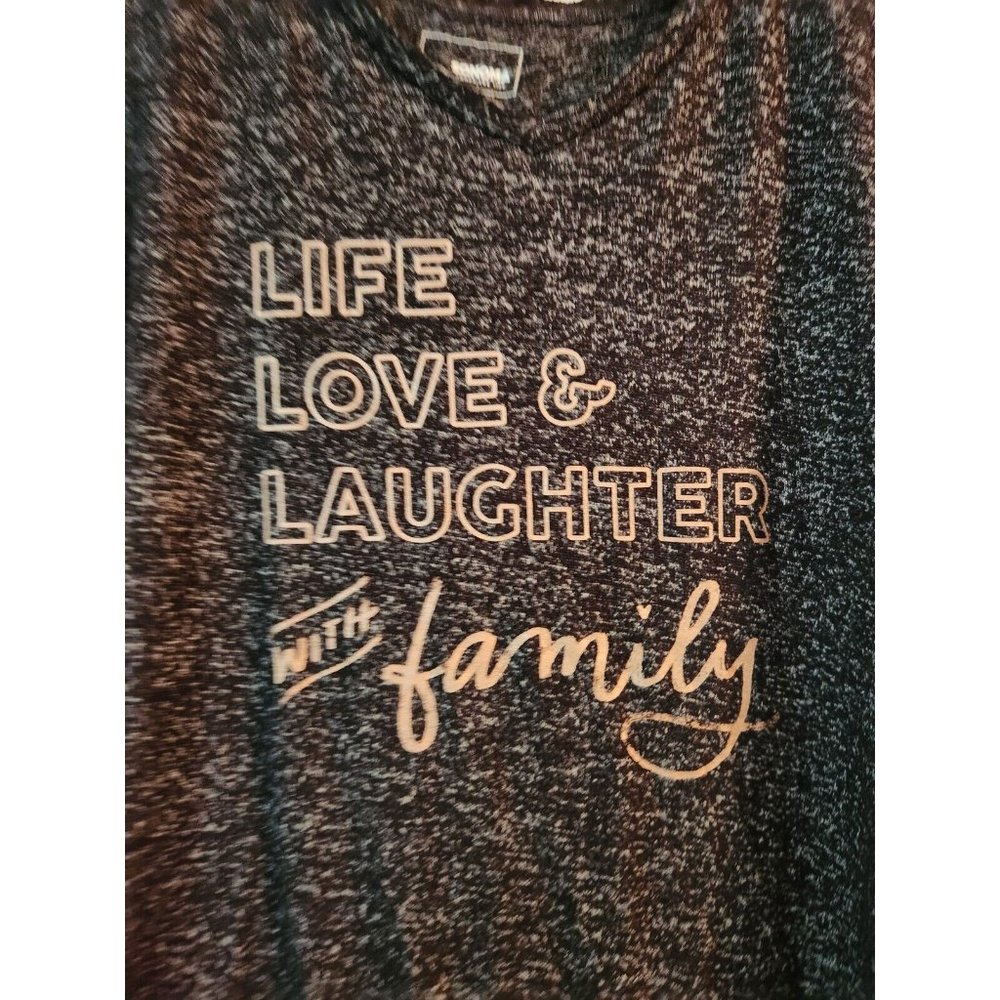 Plus size Long Sleeve V neck top - Live Love Laugh Family